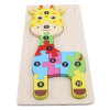 Jucarie educativa, puzzle lemn incastru, Girafa cu cifre, 10 piese