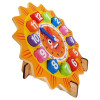 Ceas din lemn pentru copii, Puzzle Sunflower Clock cu forme geometrice
