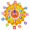 Ceas din lemn pentru copii, Puzzle Sunflower Clock cu forme geometrice