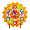 Ceas din lemn pentru copii, Puzzle Sunflower Clock cu forme geometrice
