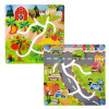 Puzzle Labirint din lemn cu doua fete- fructe si trafic urban in format 3D