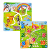 Puzzle Labirint din lemn cu doua fete - numere si animalele junglei in format 3D