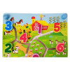 Puzzle Labirint din lemn cu doua fete - numere si animalele junglei in format 3D