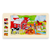 Puzzle Montessori incastru din lemn in cinci straturi, Viata la Ferma, 41 Piese, + 3 ani