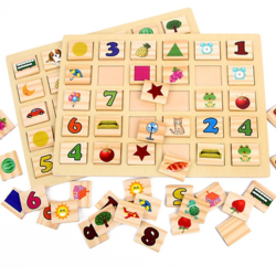 Joc de memorie si inteligenta din lemn tip Mahjong - Right Brain Memory Game RCO cu 82 piese
