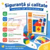 Joc de memorie si logica pentru copii cu cuburi colorate din lemn si planse de provocare
