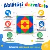 Joc de memorie si logica pentru copii cu cuburi colorate din lemn si planse de provocare