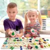 Set 2 puzzle incastru 3D, litere, cifre, multimi, simboluri matematice si forme, multicolor, +3 ani
