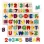 Set 2 puzzle incastru 3D, litere, cifre, multimi, simboluri matematice si forme, multicolor, +3 ani