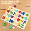 Set 2 puzzle incastru 3D, litere, cifre, multimi, simboluri matematice si forme, multicolor, +3 ani