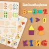 Set 2 puzzle incastru 3D, litere, cifre, multimi, simboluri matematice si forme, multicolor, +3 ani