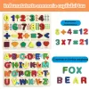 Set 2 puzzle incastru 3D, litere, cifre, multimi, simboluri matematice si forme, multicolor, +3 ani