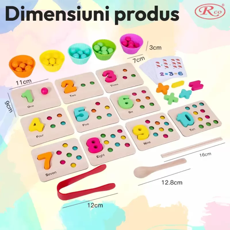 Joc Educativ cu 5 activitati – Indemanare, asociere, sortare, memorie si logica, pentru stimulare cognitiva si motricitate fina