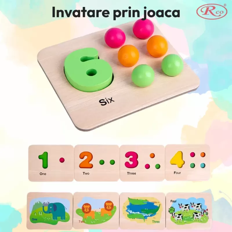 Joc Educativ cu 5 activitati – Indemanare, asociere, sortare, memorie si logica, pentru stimulare cognitiva si motricitate fina