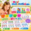 Joc Montessori cu cifre de la 1 la 10, 50 de bilute colorate, planse numerice si accesorii de sortare