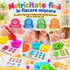 Joc Montessori cu cifre de la 1 la 10, 50 de bilute colorate, planse numerice si accesorii de sortare