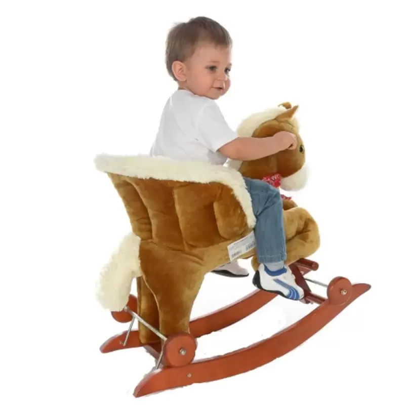 Calut Balansoar cu spatar, roti si sunete RCO, Maro