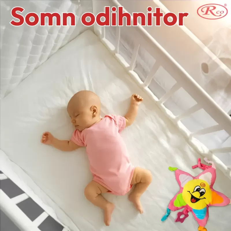 Jucarie muzicala pentru bebelusi din plus RCO, cu mecanism de tragere si agatatoare, Steluta Roz, 26 cm, +0 luni