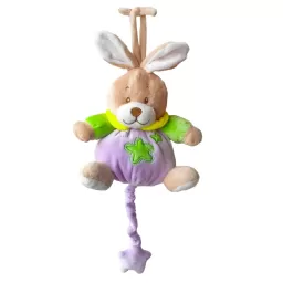 Jucarie muzicala din plus RCO, cu mecanism de tragere si agatatoare, Iepuras