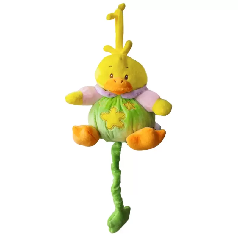 Jucarie muzicala din plus RCO, cu mecanism de tragere si agatatoare, Ratusca