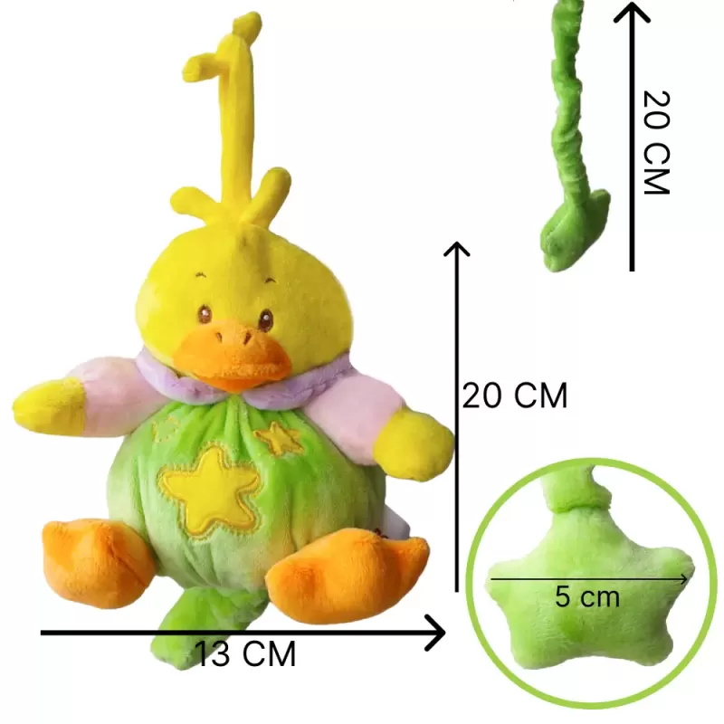 Jucarie muzicala din plus RCO, cu mecanism de tragere si agatatoare, Ratusca