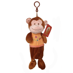 Jucarie de plus tip breloc, cu spatiu depozitare, 35 cm, Maimuta