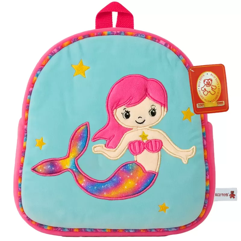 Jucarie din plus tip rucsac cu sirena, Roz, 33 cm