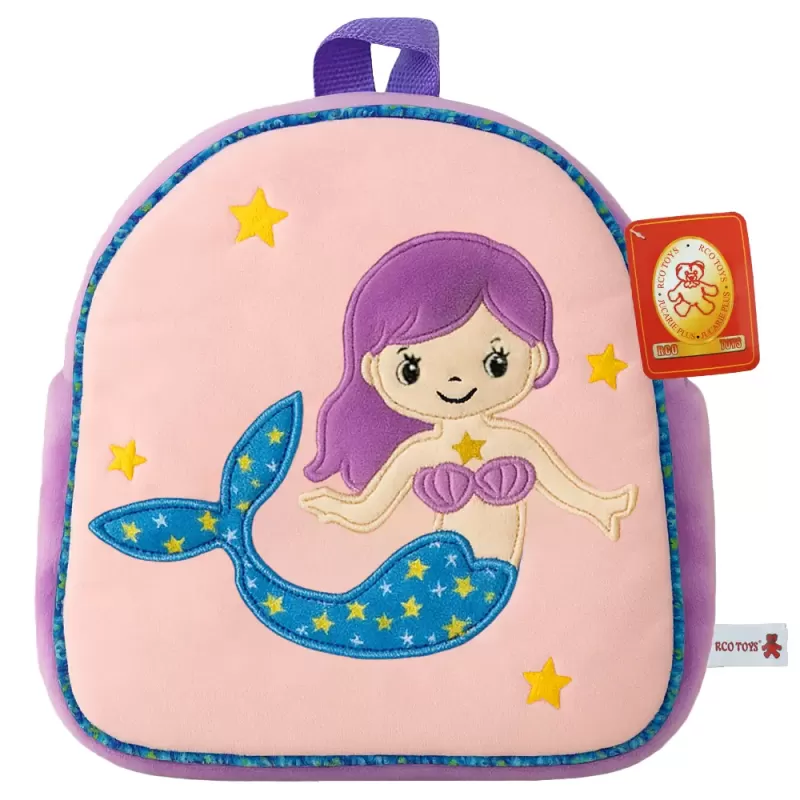 Jucarie din plus tip rucsac cu sirena, Mov, 33 cm