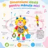 Jucarie muzicala RCO pentru bebelusi din plus, cu agatatoare, multiple melodii, Pisicuta, 26 cm, +0 luni