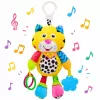 Jucarie muzicala RCO pentru bebelusi din plus, cu agatatoare, multiple melodii, Pisicuta, 26 cm, +0 luni