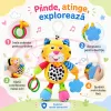 Jucarie muzicala RCO pentru bebelusi din plus, cu agatatoare, multiple melodii, Pisicuta, 26 cm, +0 luni
