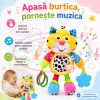 Jucarie muzicala RCO pentru bebelusi din plus, cu agatatoare, multiple melodii, Pisicuta, 26 cm, +0 luni