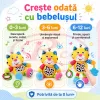 Jucarie muzicala RCO pentru bebelusi din plus, cu agatatoare, multiple melodii, Pisicuta, 26 cm, +0 luni