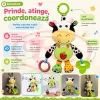 Jucarie muzicala RCO pentru bebelusi din plus, cu agatatoare, multiple melodii, Vacuta, 23 cm, +0 luni