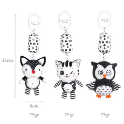 Set jucarii zornaitoare alb-negru pentru bebelusi 0+ luni – stimulare vizuala si senzoriala, 3 buc