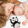 Set jucarii zornaitoare alb-negru pentru bebelusi 0+ luni – stimulare vizuala si senzoriala, 3 buc