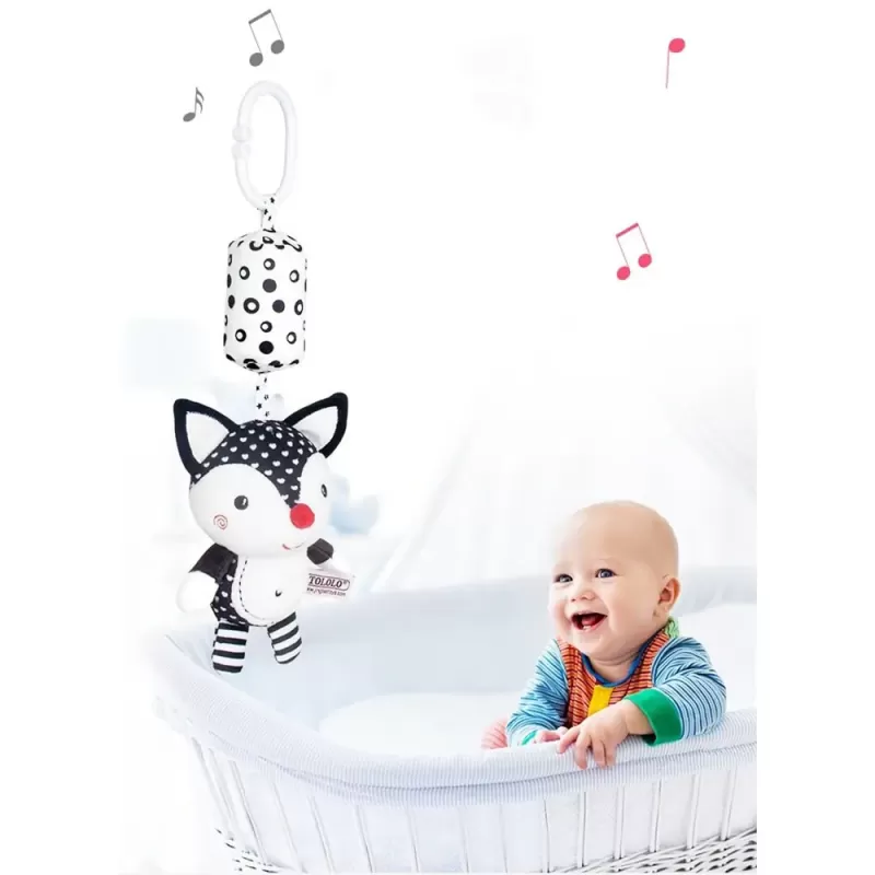 Set jucarii zornaitoare alb-negru pentru bebelusi 0+ luni – stimulare vizuala si senzoriala, 3 buc