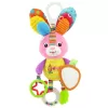 Jucarie zornaitoare din material textil pentru bebelusi, Iepure, cu agatatoare, unisex, +0