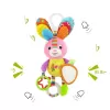 Jucarie zornaitoare din material textil pentru bebelusi, Iepure, cu agatatoare, unisex, +0