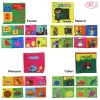 Set 8 carti senzoriale si fosnaitoare din material textil multicolor pentru bebelusi cu si fara agatatori cu tematici diverse, potrivite +6 luni, 4 pagini/8 fețe, 10x10x4 cm