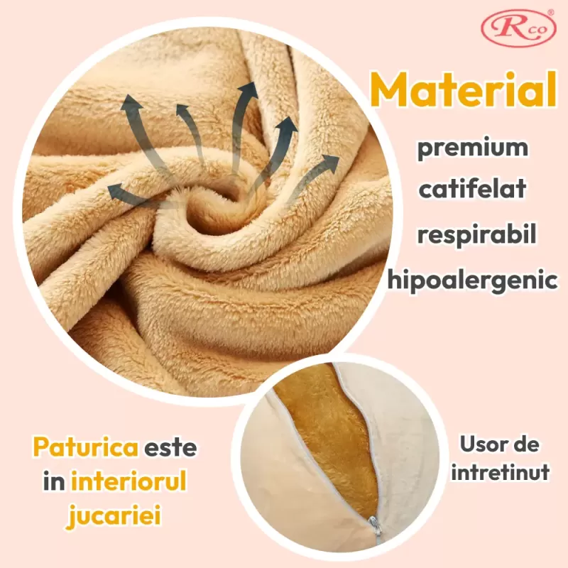 Leu din Plus cu Paturica Moale – Jucarie de Imbratisat