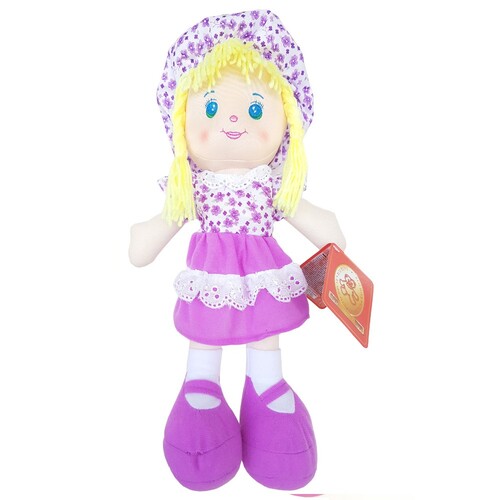 Papusa material textil RCO, Violet, 25 cm