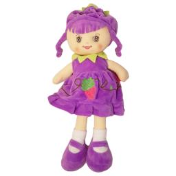 Papusa de plus, in limba romana, 35 cm, Mov