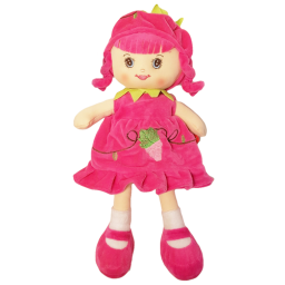 Papusa de plus, in limba romana, 35 cm, Roz