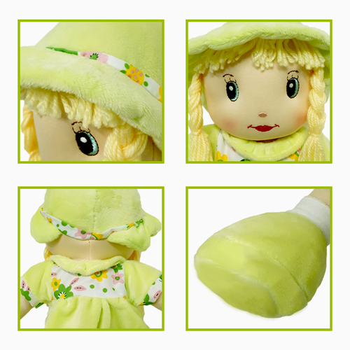 Papusa material textil RCO, Verde Lamaita, 35 cm, +18luni