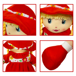 Papusa material textil RCO, Rosu, 50 cm, +18luni