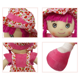 Papusa material textil RCO, Roz, 35 cm, +18luni