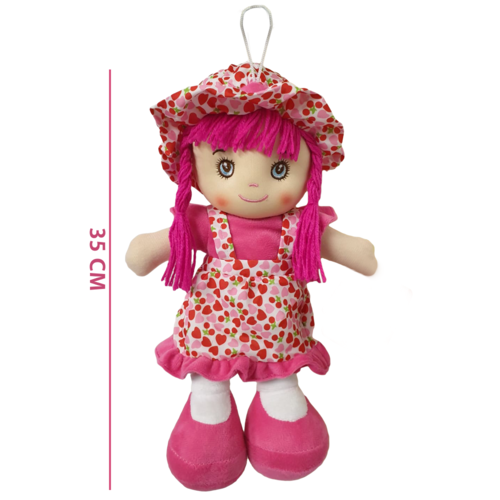 Papusa material textil RCO, Roz, 35 cm, +18luni