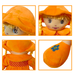 Papusa material textil RCO, Portocaliu, 50 cm, +18lun