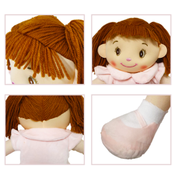 Papusa material textil RCO, Roz pal, 50 cm, +18luni